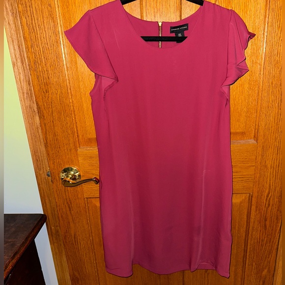 Red Adrienne Vittadini Flutter Sleeve Mini Dress - Picture 4 of 6